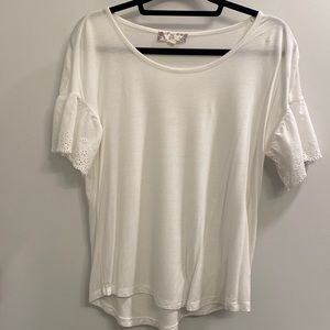 Pink Rose white t-shirt